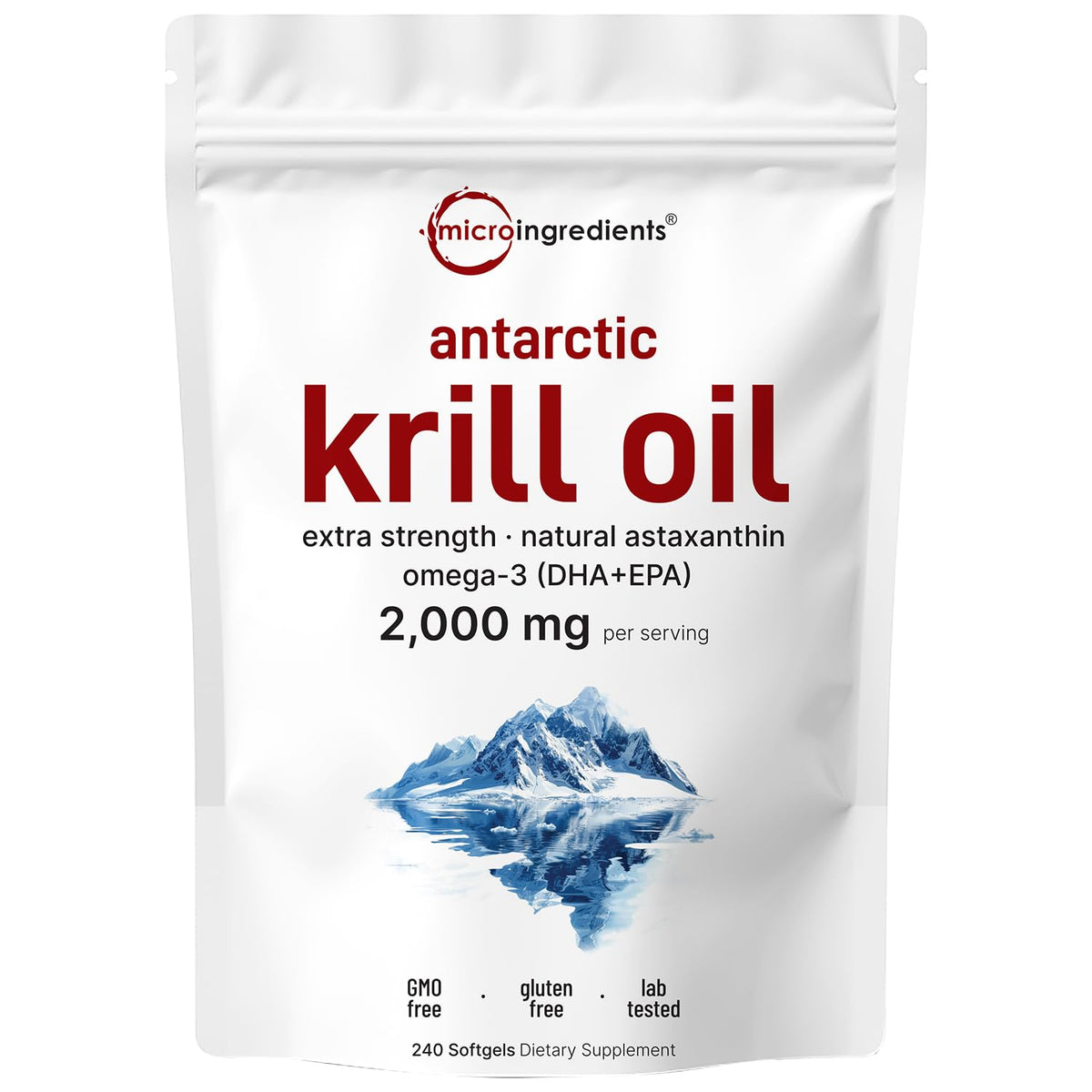 Cápsulas de aceite de krill antártico Micro Ingredients para uso diario.