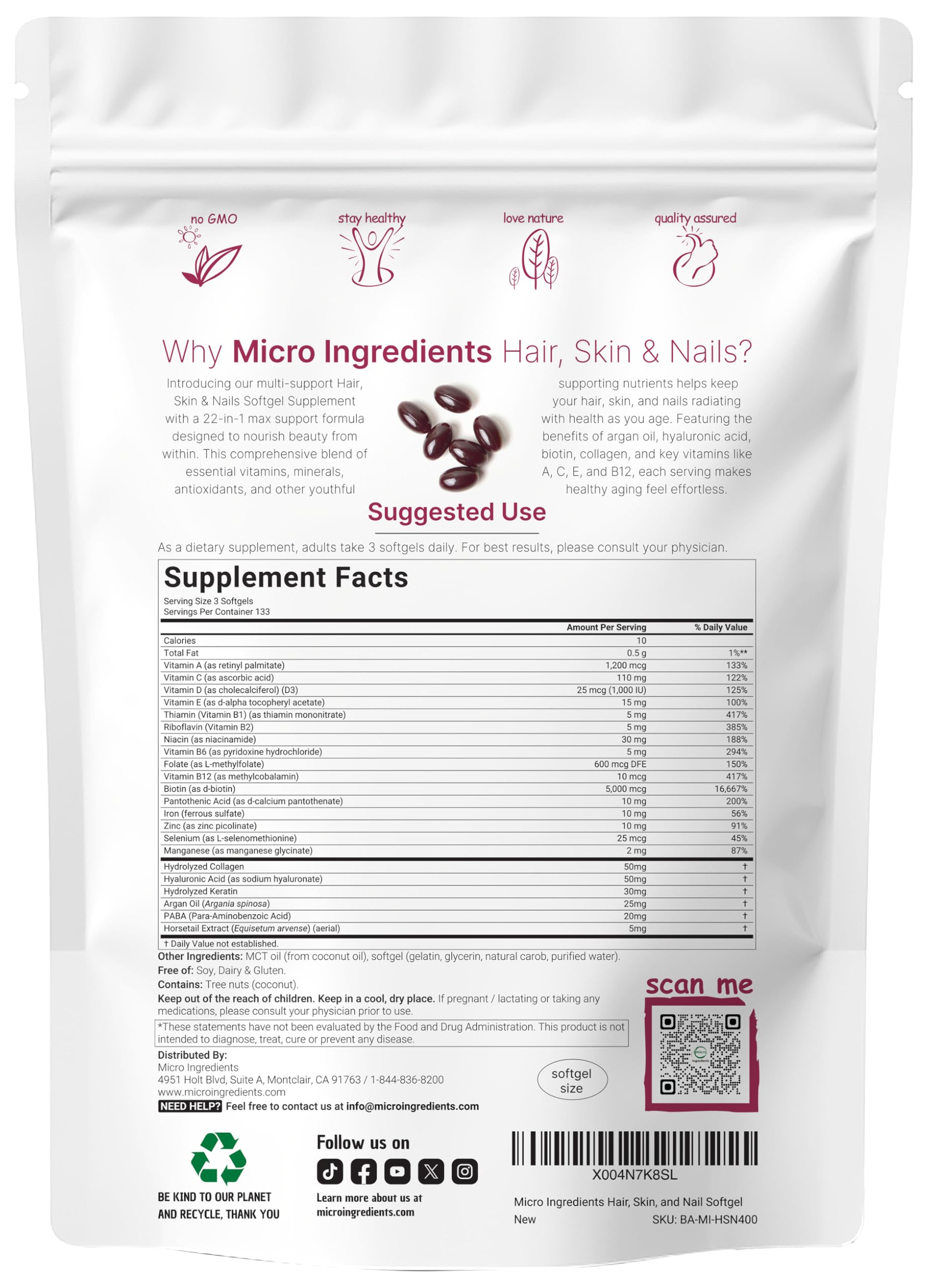 Micro Ingredients: ácido hialurónico hidrolizado para hidratación profunda.