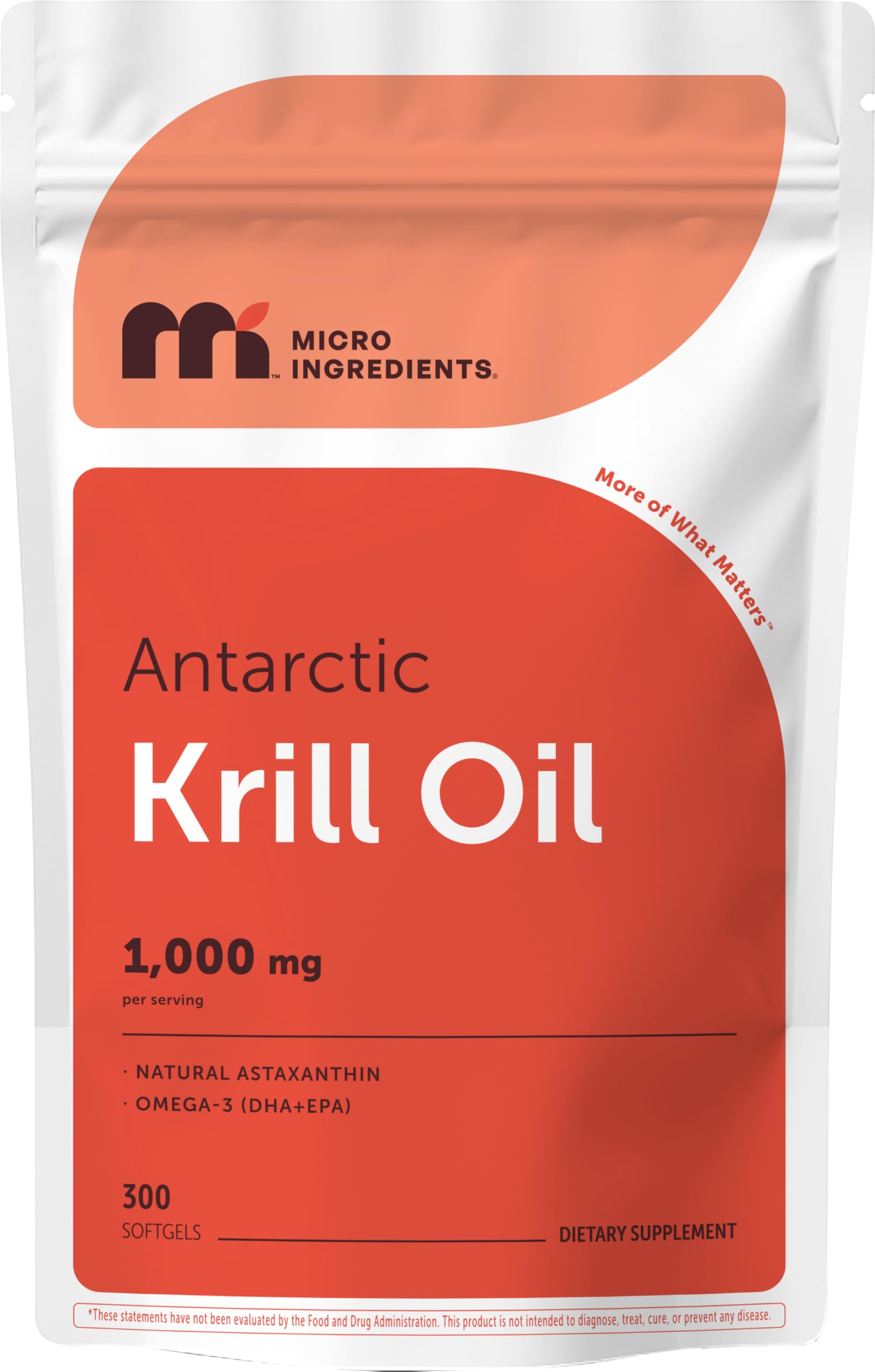 Micro Ingredients Antarctic Krill Oil en botella, diseño limpio y fácil de usar.