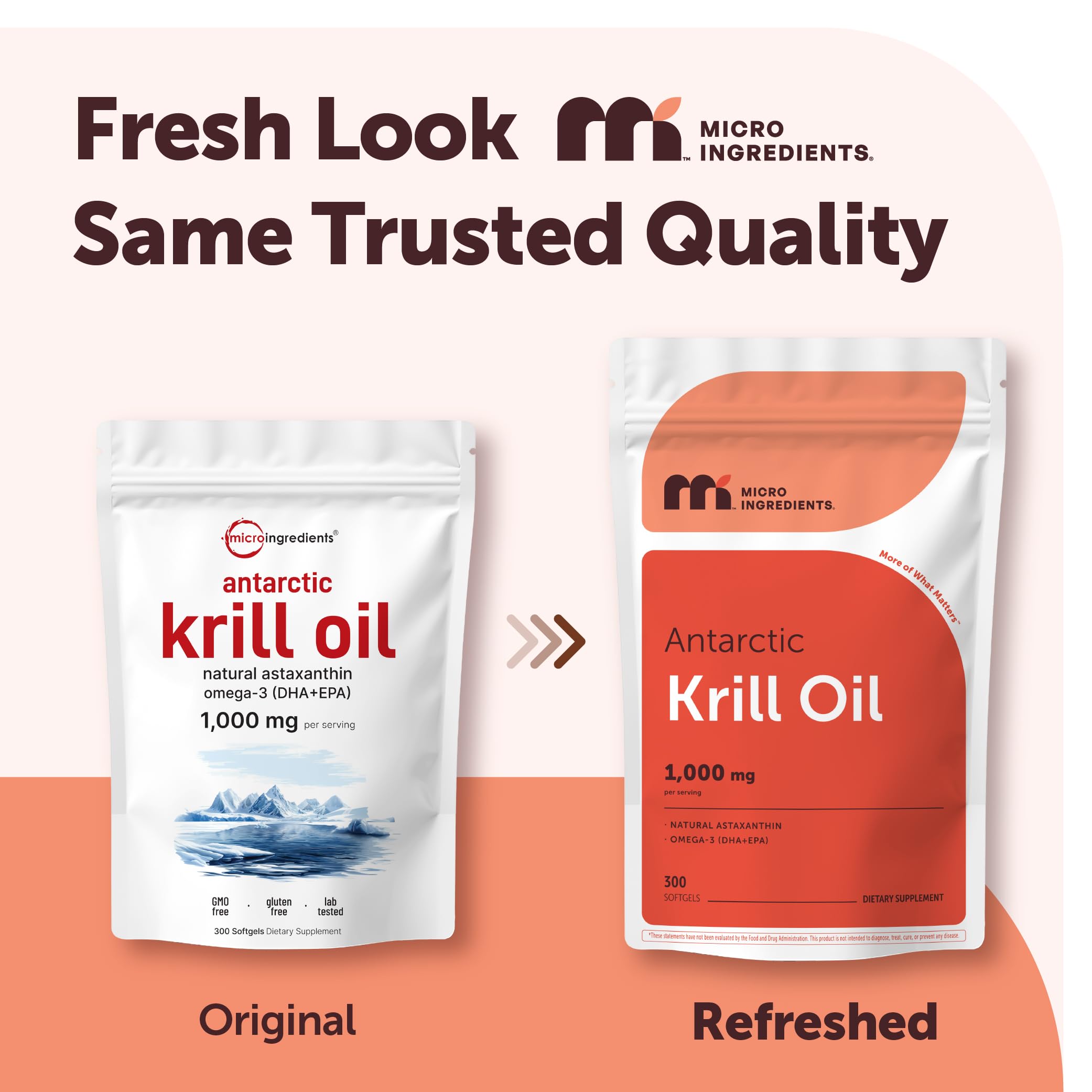 Cápsulas blandas del Krill de Micro Ingredients, fáciles de tragar.