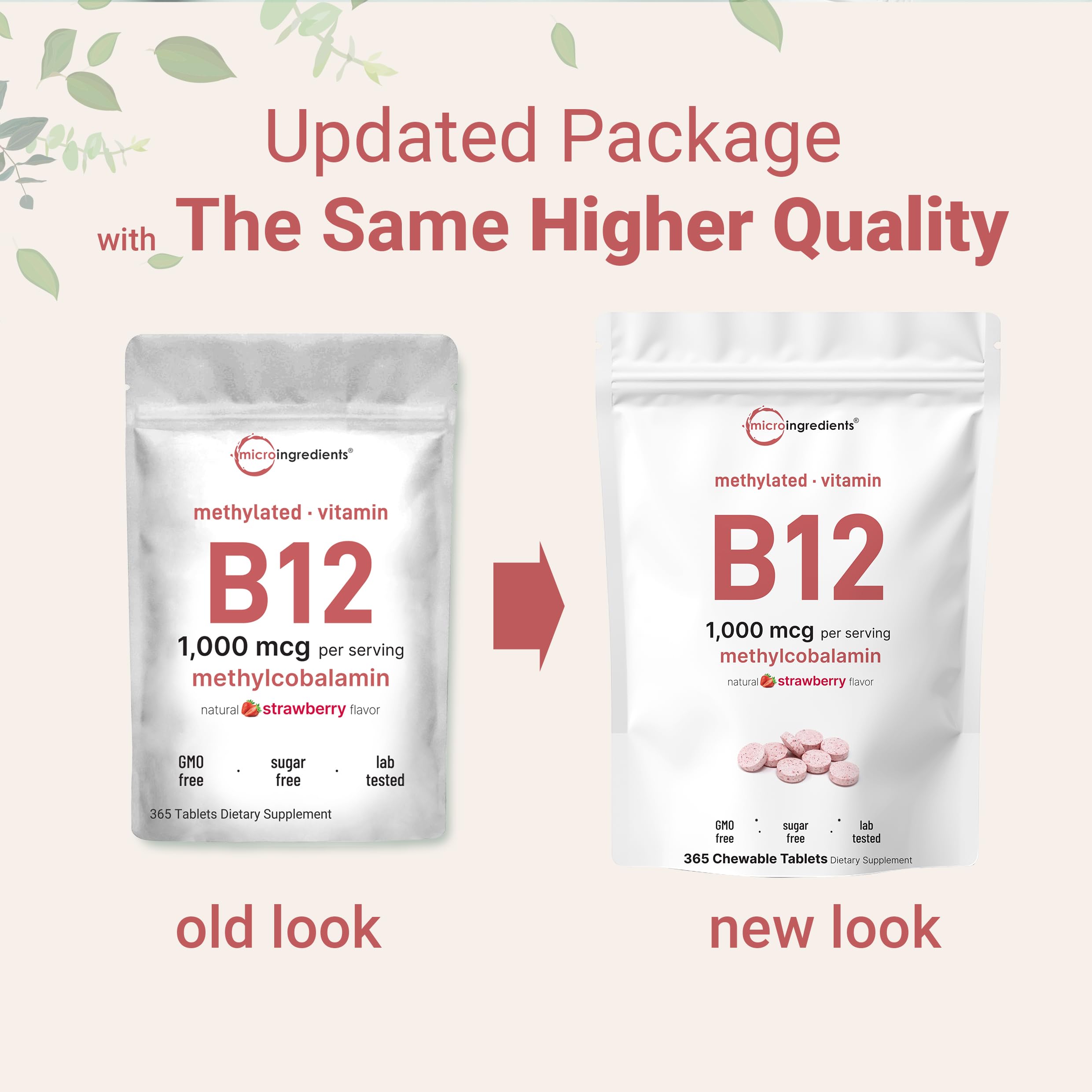Tabletas de liberación rápida Micro Ingredients B12 para energía