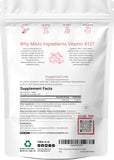 B12 de Micro Ingredients, dosis diaria de 365 tabletas, fácil consumo
