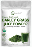 Micro Ingredients Barley Grass Juice Powder, empaque de 10 oz, fuente natural de nutrientes.