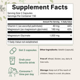 Cápsulas de Micro Ingredients con magnesio glicinato y vitamina C para absorción.