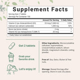 Envase compacto de Micro Ingredients calcio 1200 mg con D3 y K2 para toma diaria.