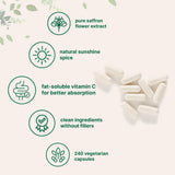 Cápsulas de azafrán y vitamina C de Micro Ingredients