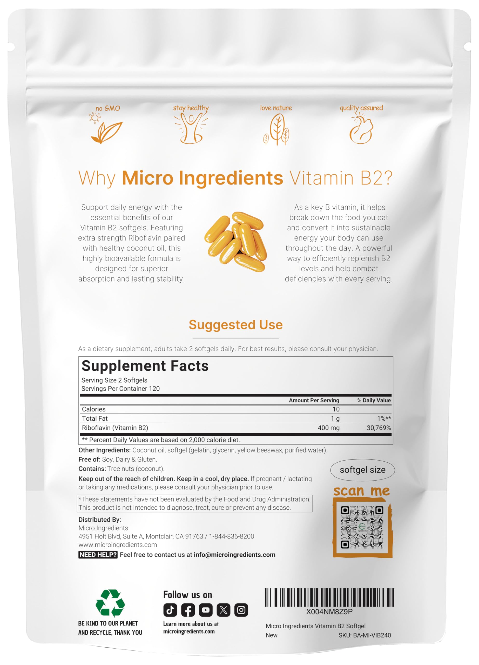 Micro Ingredients cápsulas blandas con aceite de coco para absorción mejorada.
