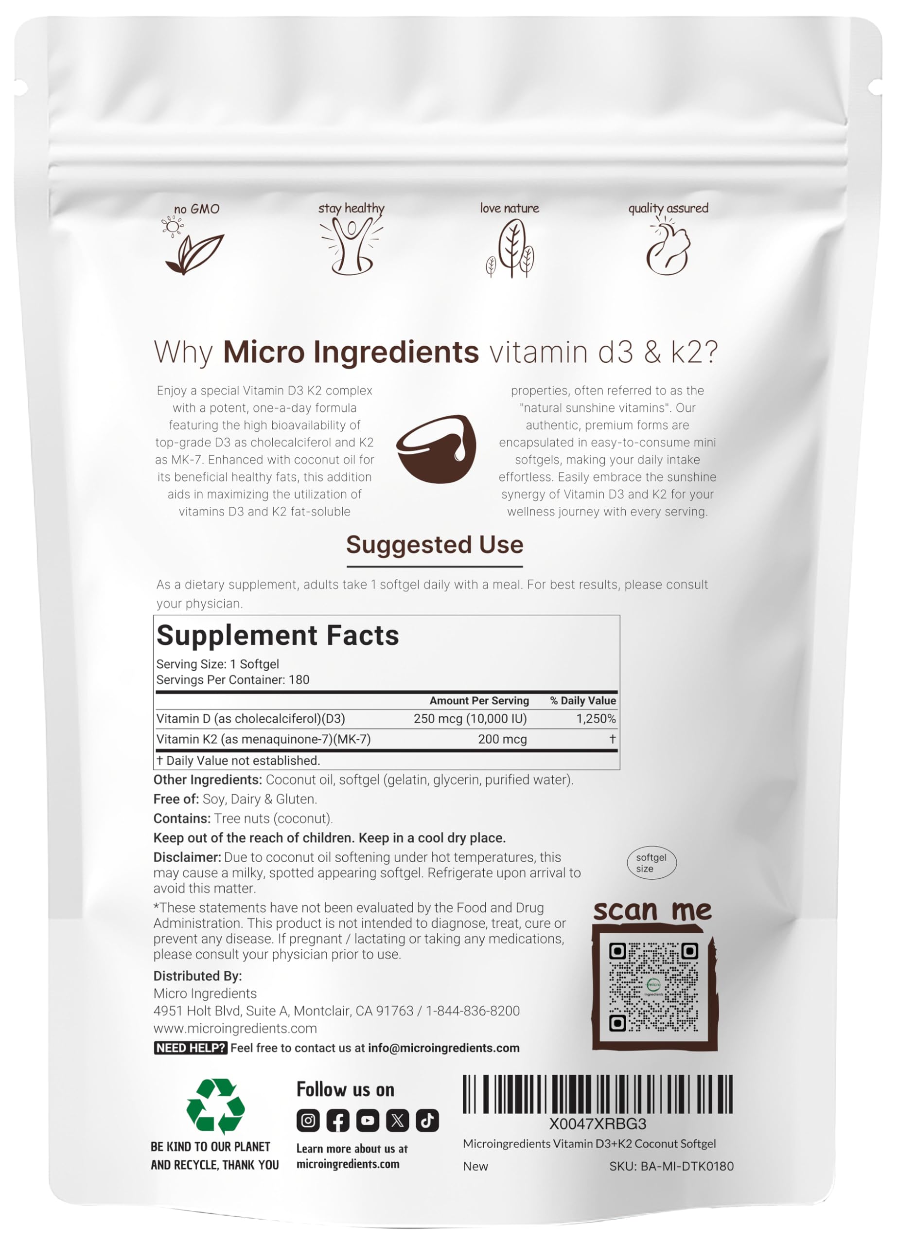 Cápsulas suaves de Micro Ingredients con aceite de coco para mejor absorción