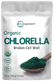 Micro Ingredients chlorella, polvo con pared celular rota para proteínas vegetales y vitaminas, apoyo diario