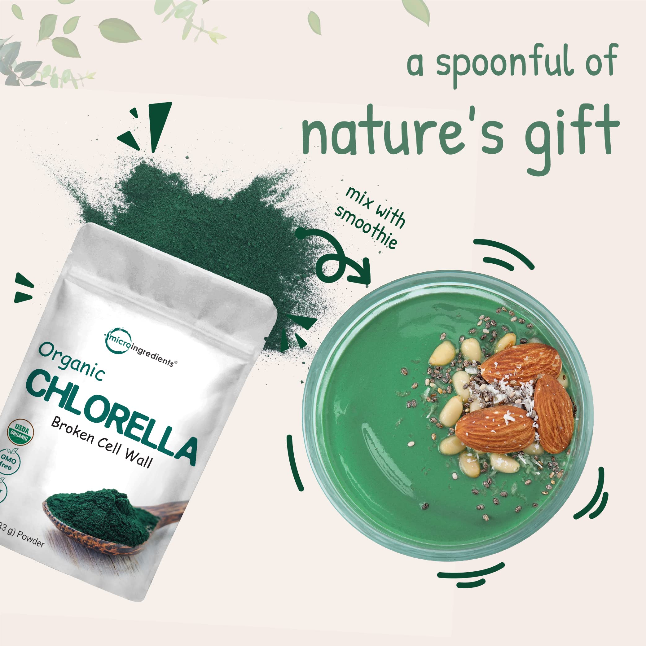 Micro Ingredients chlorella, pruebas de terceros para seguridad y pureza