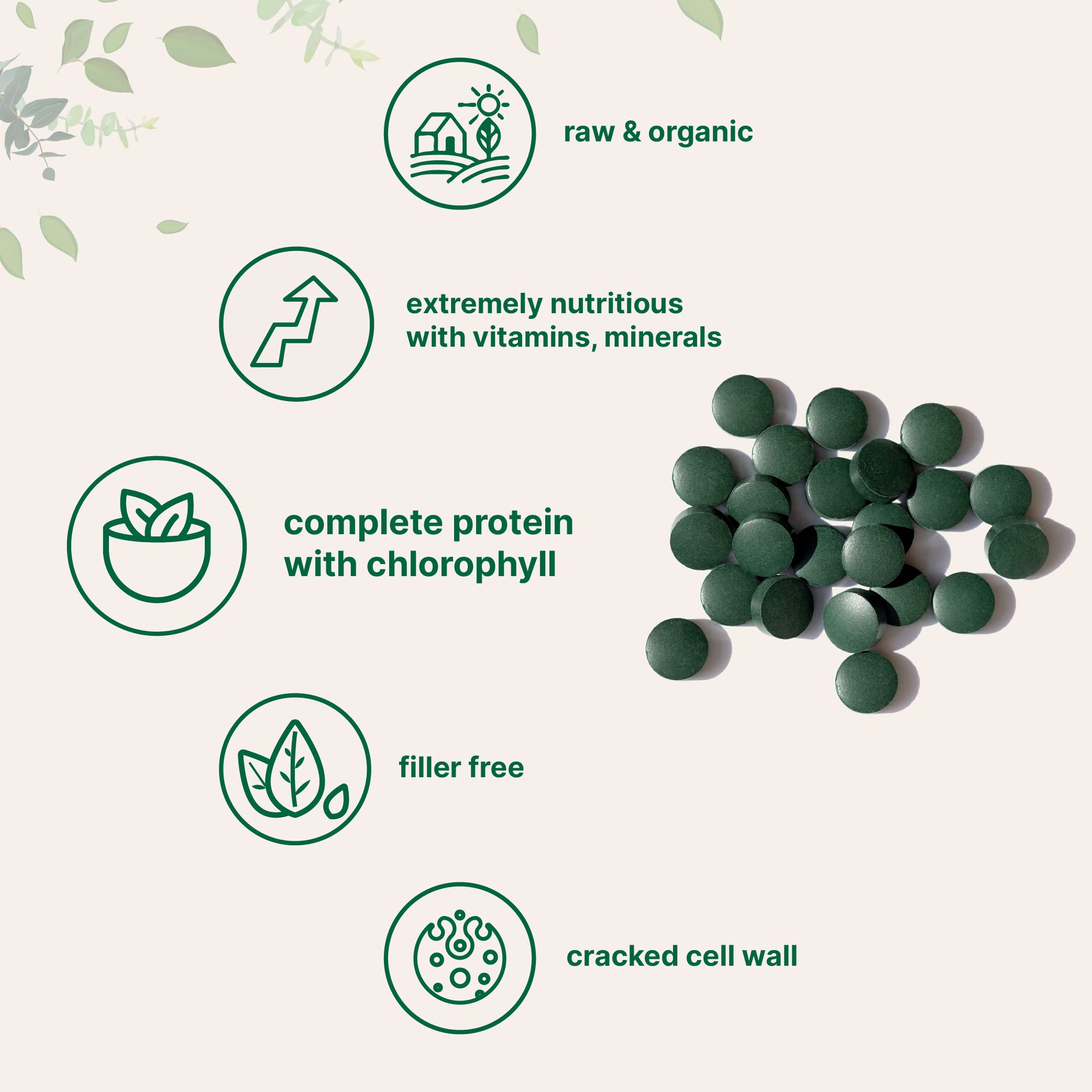 Tabletas chlorella veganas Micro Ingredients: proteína vegetal para energía diaria