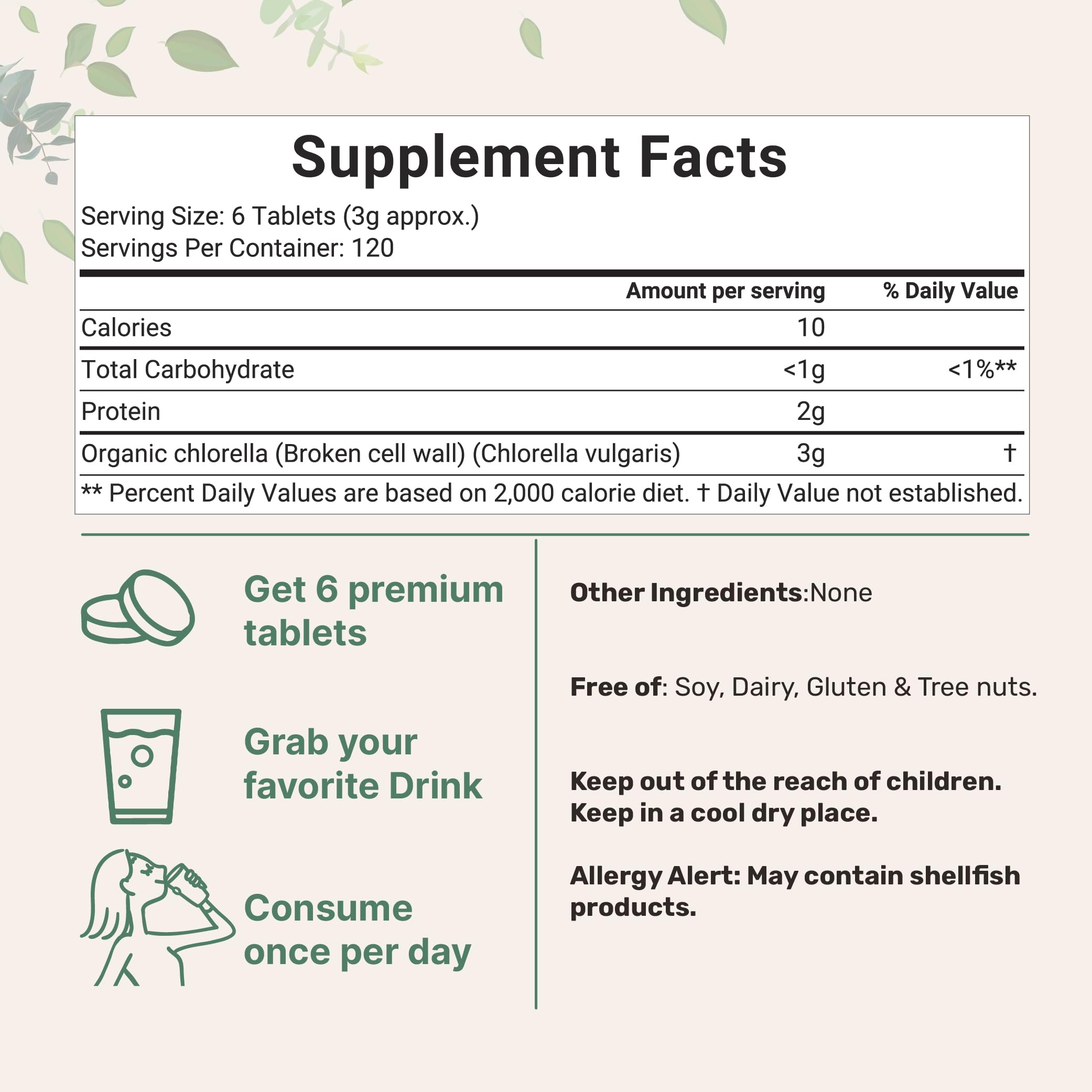 Tabletas chlorella Micro Ingredients sin aditivos: opción limpia y pura