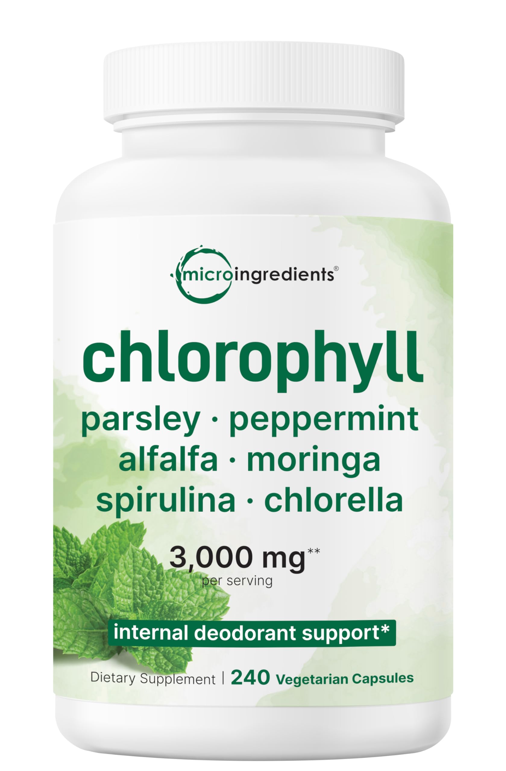 Micro Ingredients: botella de clorofila con superverdes y 240 cápsulas para uso diario