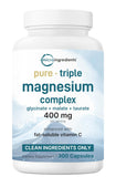 Micro Ingredients Complejo de magnesio cápsulas: mezcla triple para soporte muscular y energía diaria.
