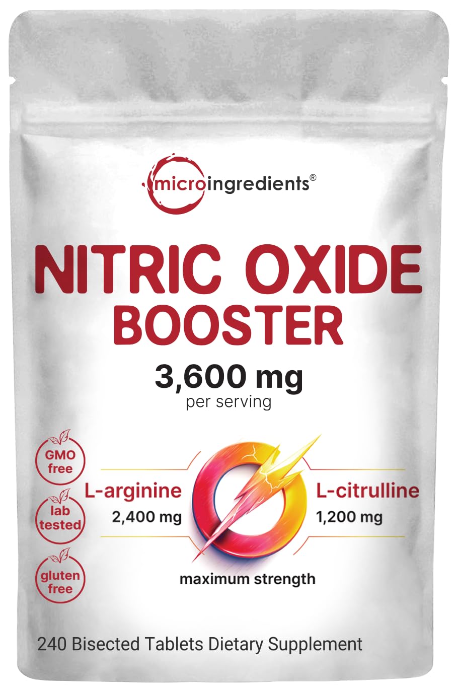 Micro Ingredients comprimidos biselados de óxido nítrico para energía en el entrenamiento.