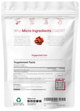 Micro Ingredients CoQ10 botella con MCT para digestión suave.