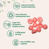 Micro Ingredients Creatina Monohidratada Gomitas, dosis diaria de 5,000 mg para rendimiento sostenido