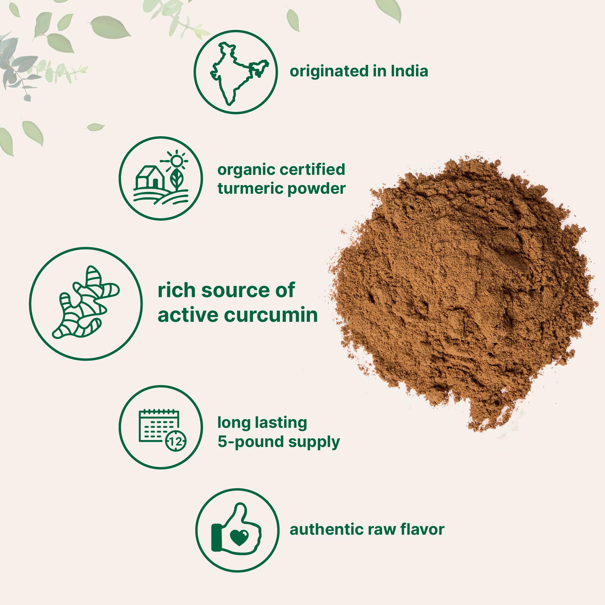 Micro Ingredients curcuma en taza de cerámica, aroma terroso para infusiones