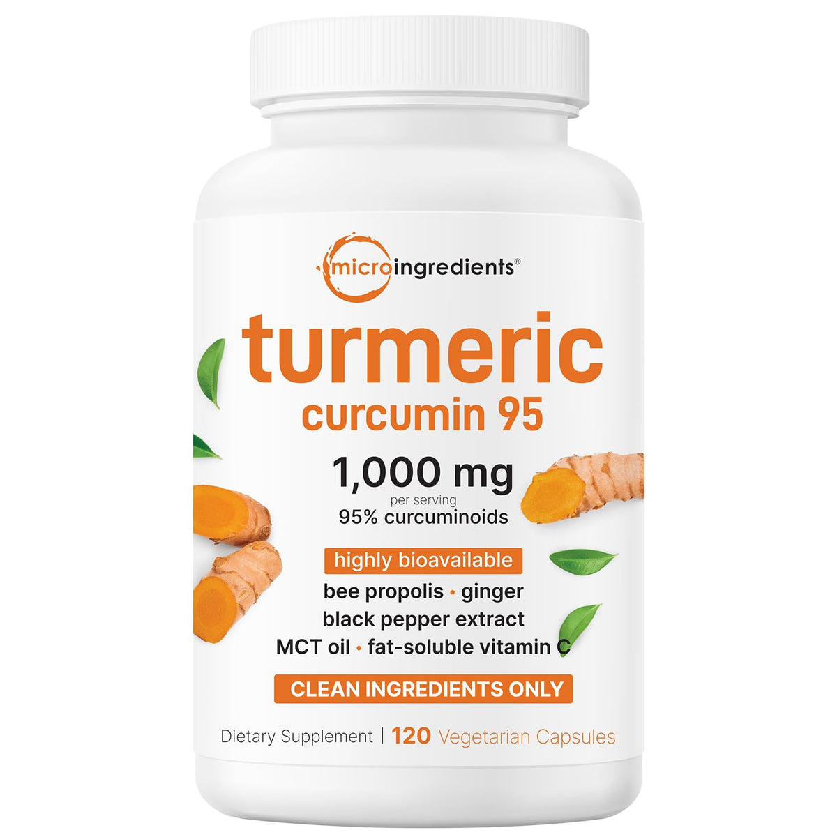 Micro Ingredients Curcuminoides 95% puro, cápsulas, potencia la absorción diaria.