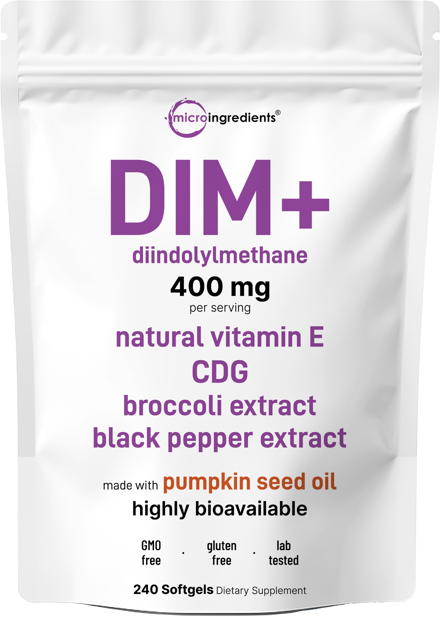 DIM+ de Micro Ingredients en botella para uso diario y comodidad.