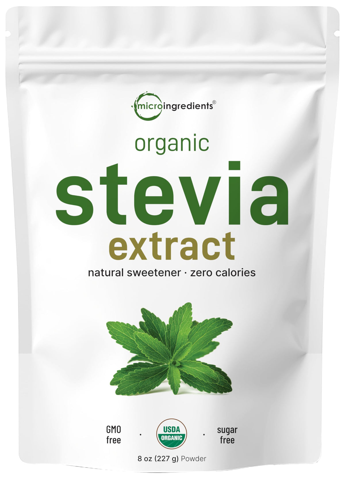 Micro Ingredients Estevia en polvo orgánico 8 oz para hornear sin calorías.