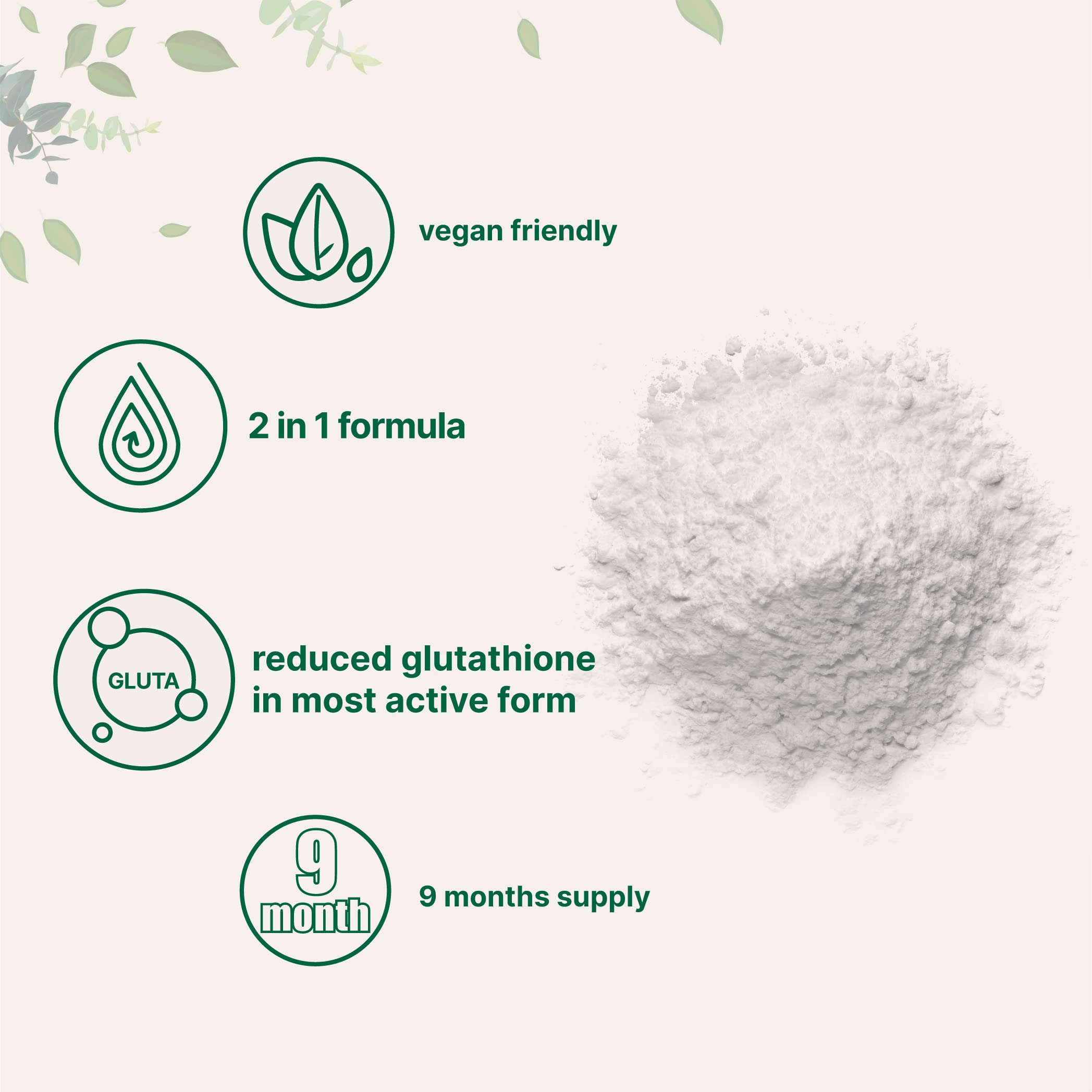 Micro Ingredients glutatión reducido con inositol – etiqueta vegana 2 en 1.