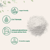 Micro Ingredients glutatión reducido con inositol – etiqueta vegana 2 en 1.