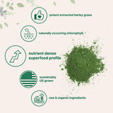 Micro Ingredients hierba cebada orgánica polvo, ideal para bienestar diario.