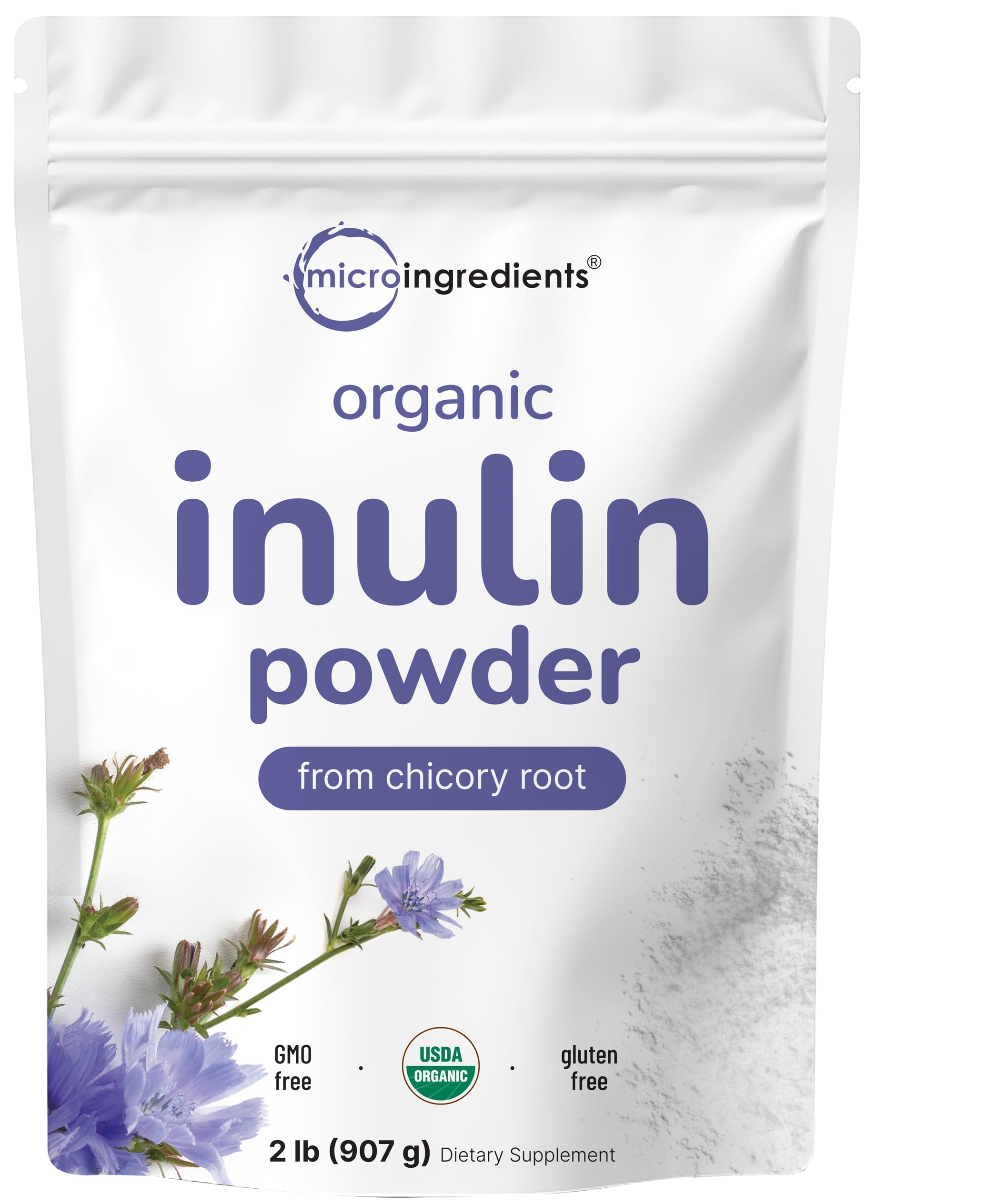 Inulina orgánica de Micro Ingredients en polvo, disolución rápida para batidos y café