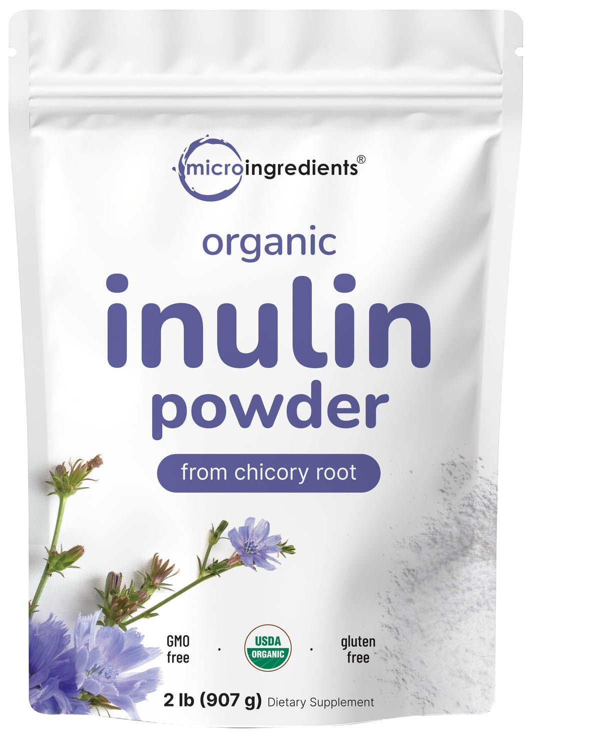 Inulina orgánica de Micro Ingredients en polvo, disolución rápida para batidos y café