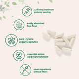 Cápsulas vegetales de Lisina HCl de Micro Ingredients, fáciles de tragar