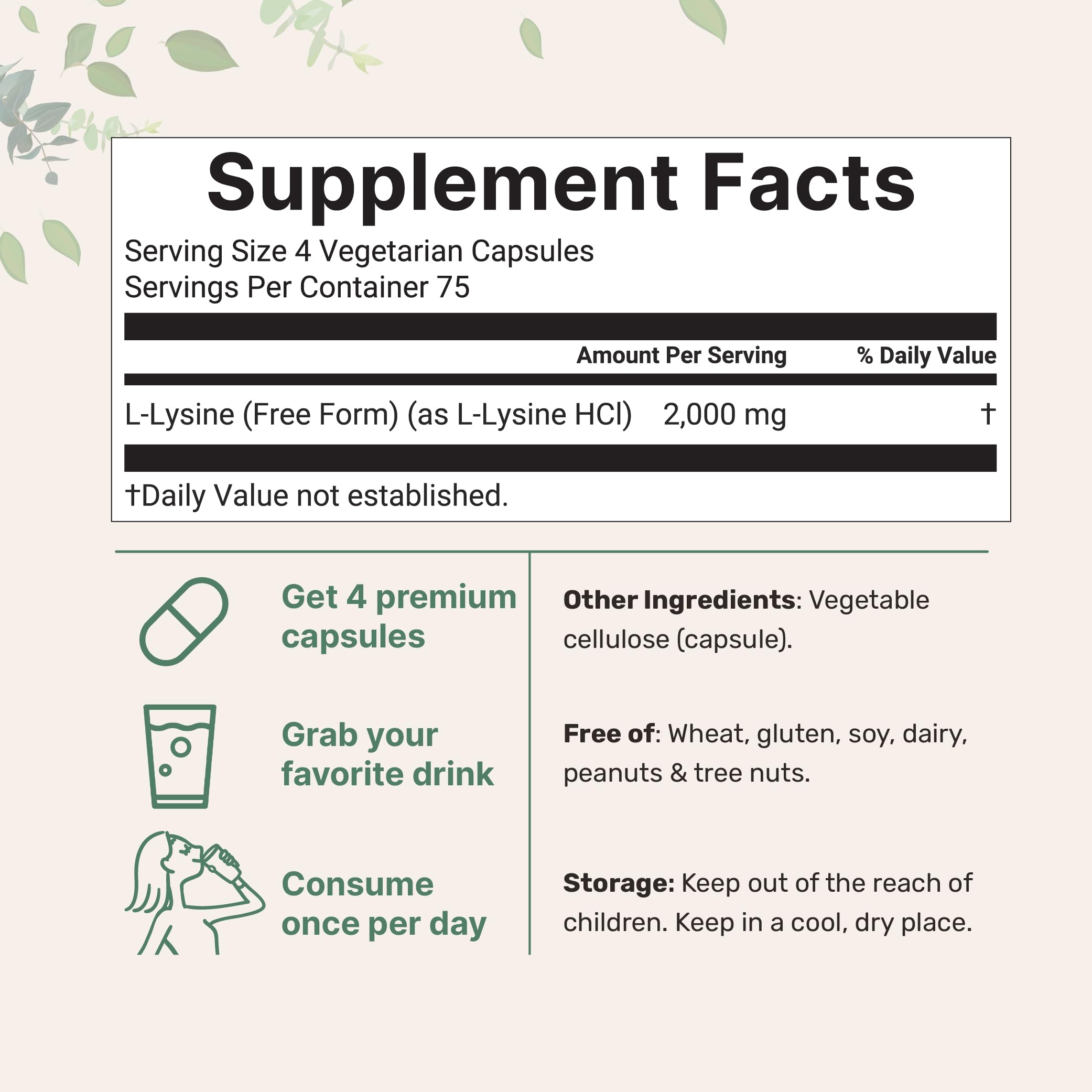 Etiqueta de Micro Ingredients L-Lisina HCl, ingredientes limpios para absorción eficiente