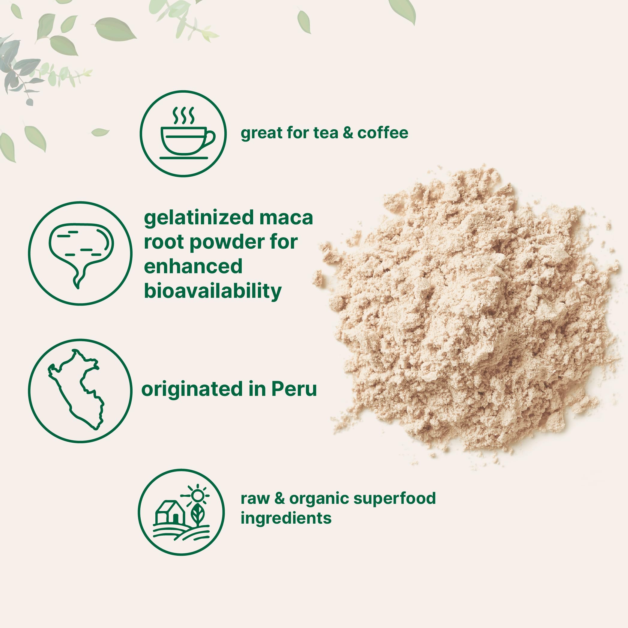 Micro Ingredients Maca Orgánica polvo, vitaminas y minerales para la dieta diaria.