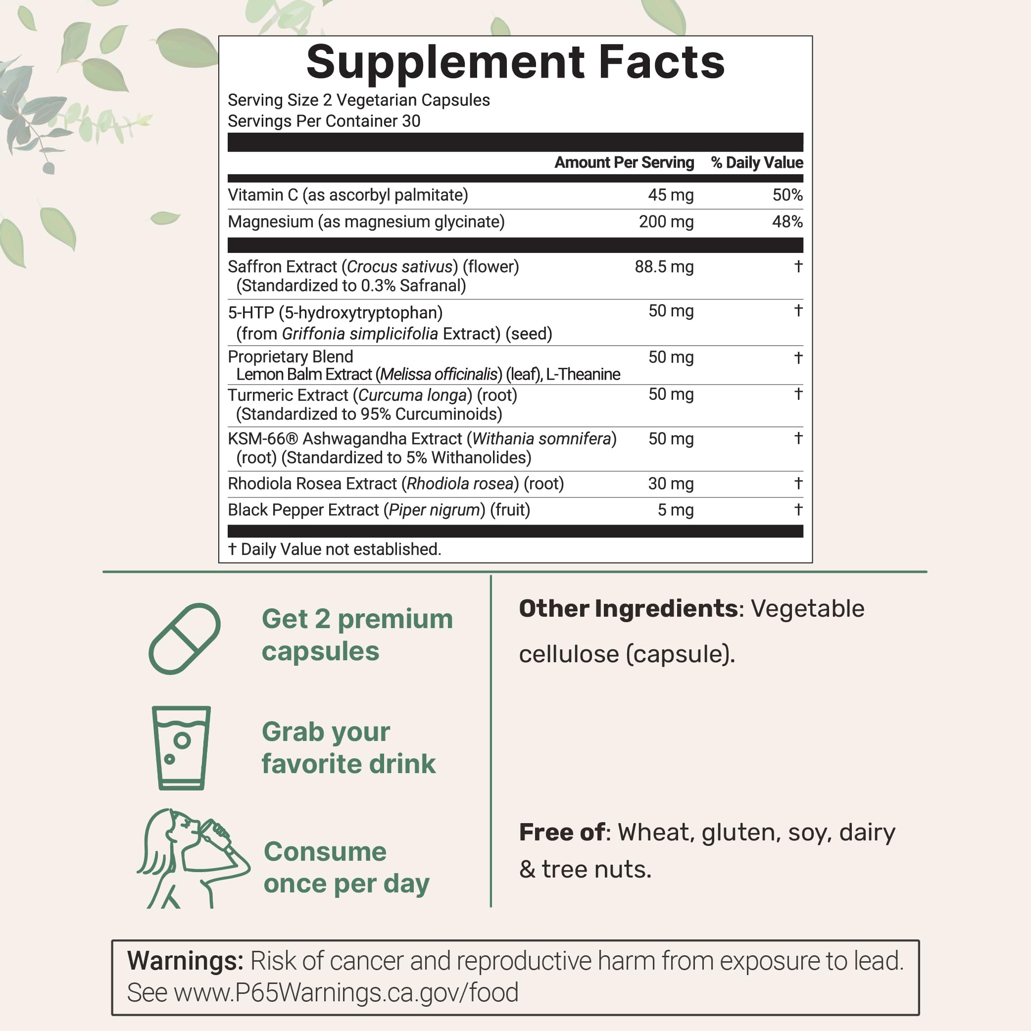 Micro Ingredients magnesio glicinato para relajación muscular y sueño equilibrado