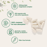 Micro Ingredients Magnesio malato en cápsulas para vitalidad y función nerviosa.
