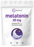 Melatonina Micro Ingredients 20 mg, tabletas para un sueño más cómodo.