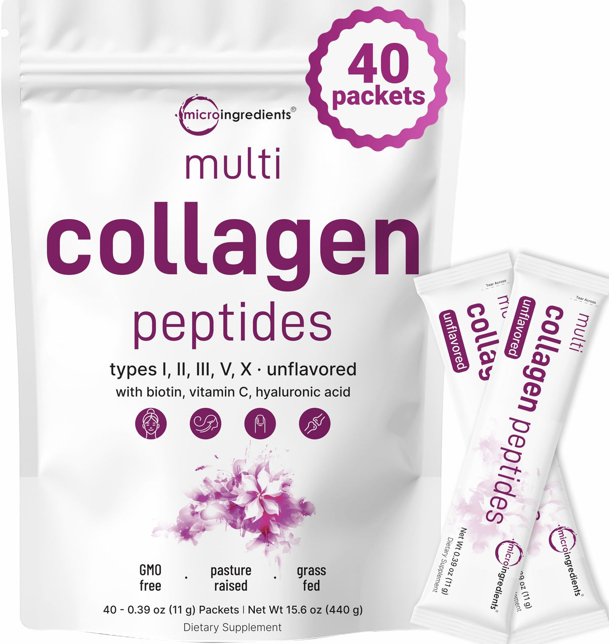 Micro Ingredients Colágeno Múltiple en paquetes para uso diario