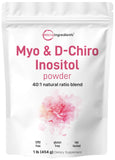 Micro Ingredients Myo-Inositol y D-Chiro Inositol, botella para uso diario y práctico.