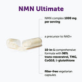 Micro Ingredients NMN cápsulas vegetales listas para uso diario.