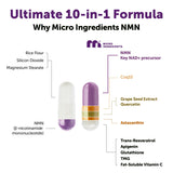 NMN con resveratrol 98% trans para antioxidantes en Micro Ingredients.