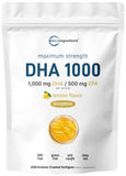 Omega3 Micro Ingredients con sabor a limón, cápsulas suaves para uso diario.