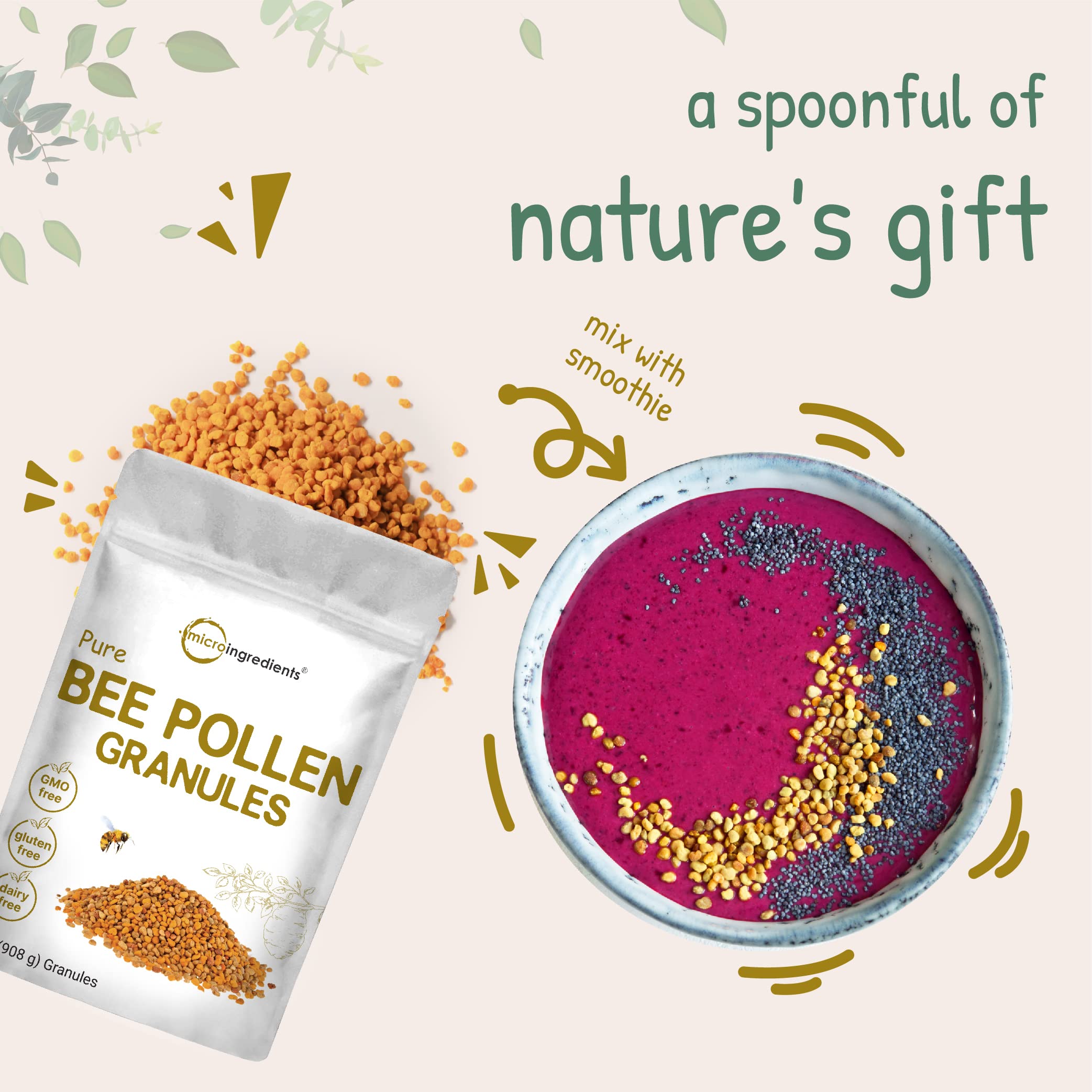 Polen de abeja Micro Ingredients, nutrición para entrenamientos y rendimiento.