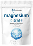 Micro Ingredients Polvo citrato de magnesio en bote para uso diario.
