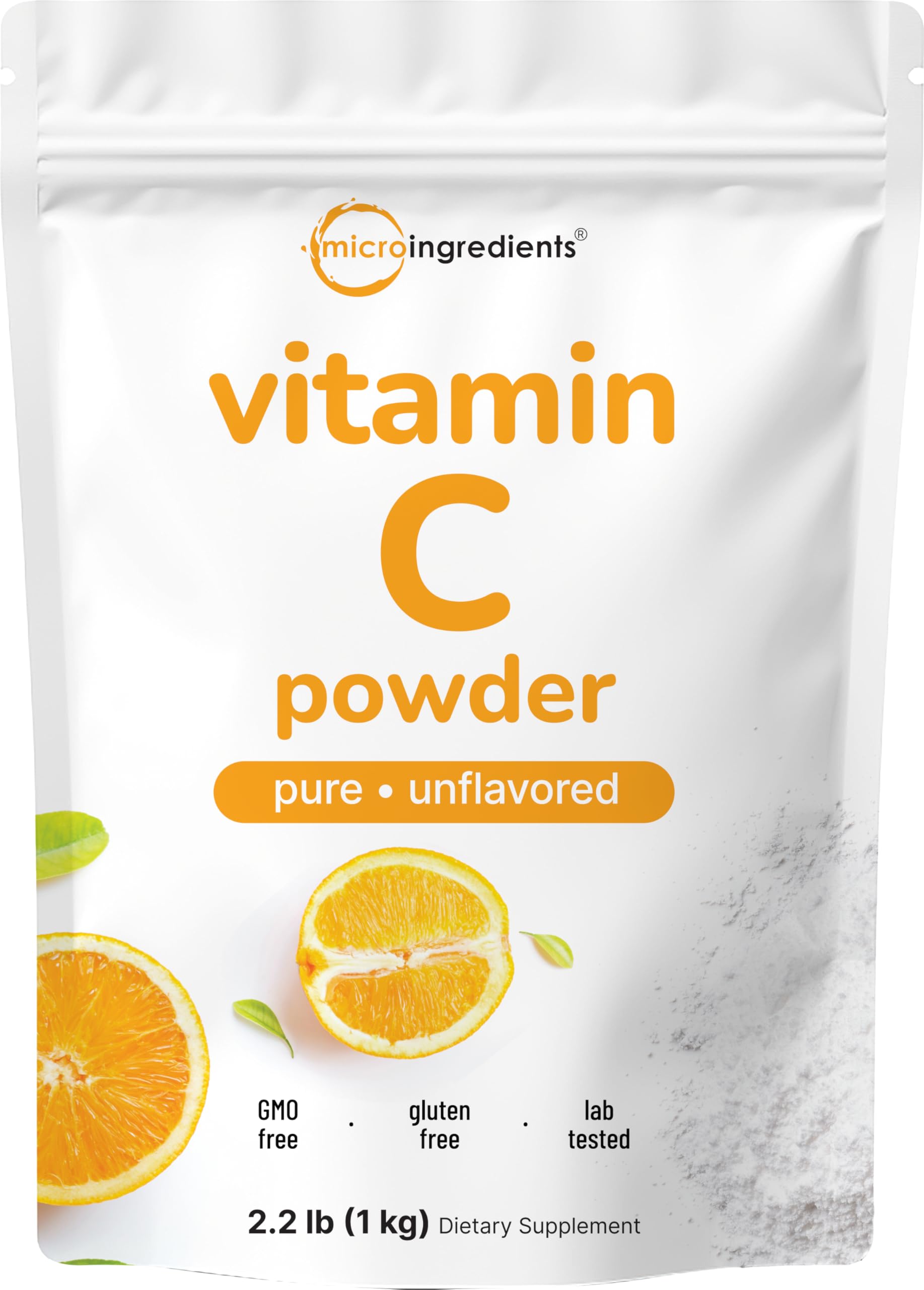 Micro Ingredients polvo vitamina C puro 1 kg para bebidas diarias