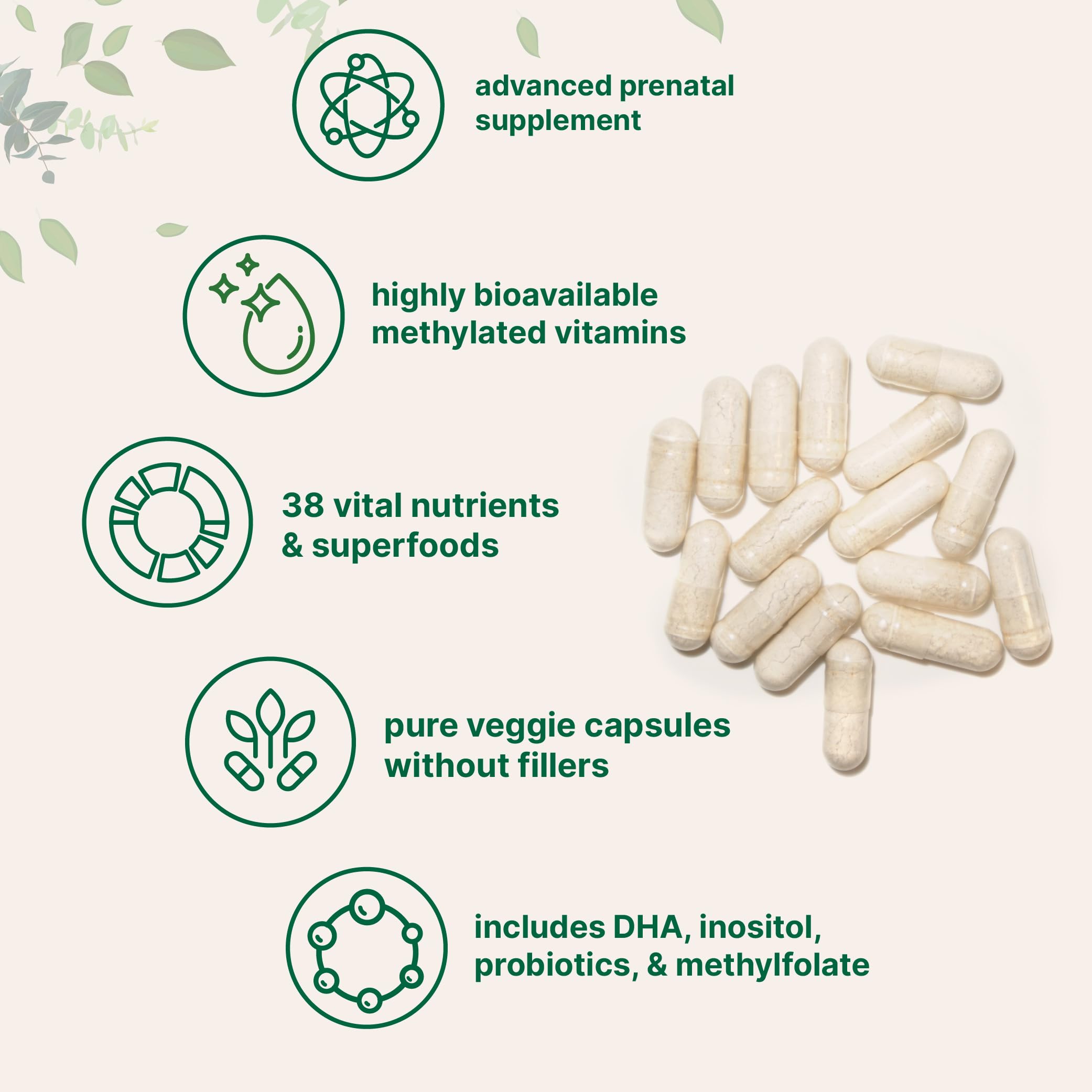 Cápsulas DHA Micro Ingredients Prenatal para apoyo al desarrollo nutricional