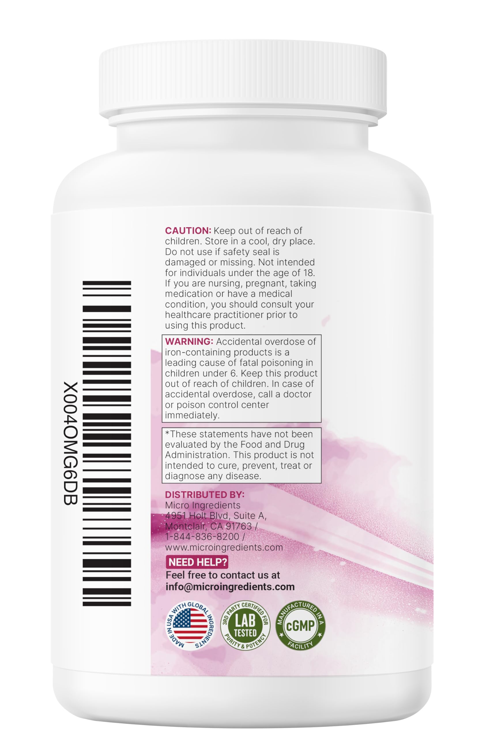 Uso diario de Micro Ingredients Prenatal para nutrición constante durante el embarazo