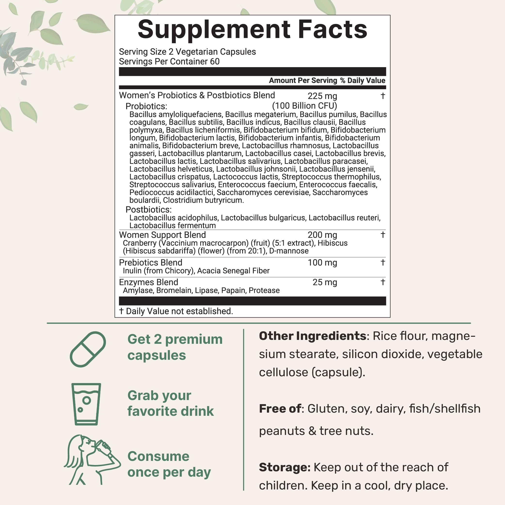 Micro Ingredients Probiotics, cápsulas vegetales para uso diario
