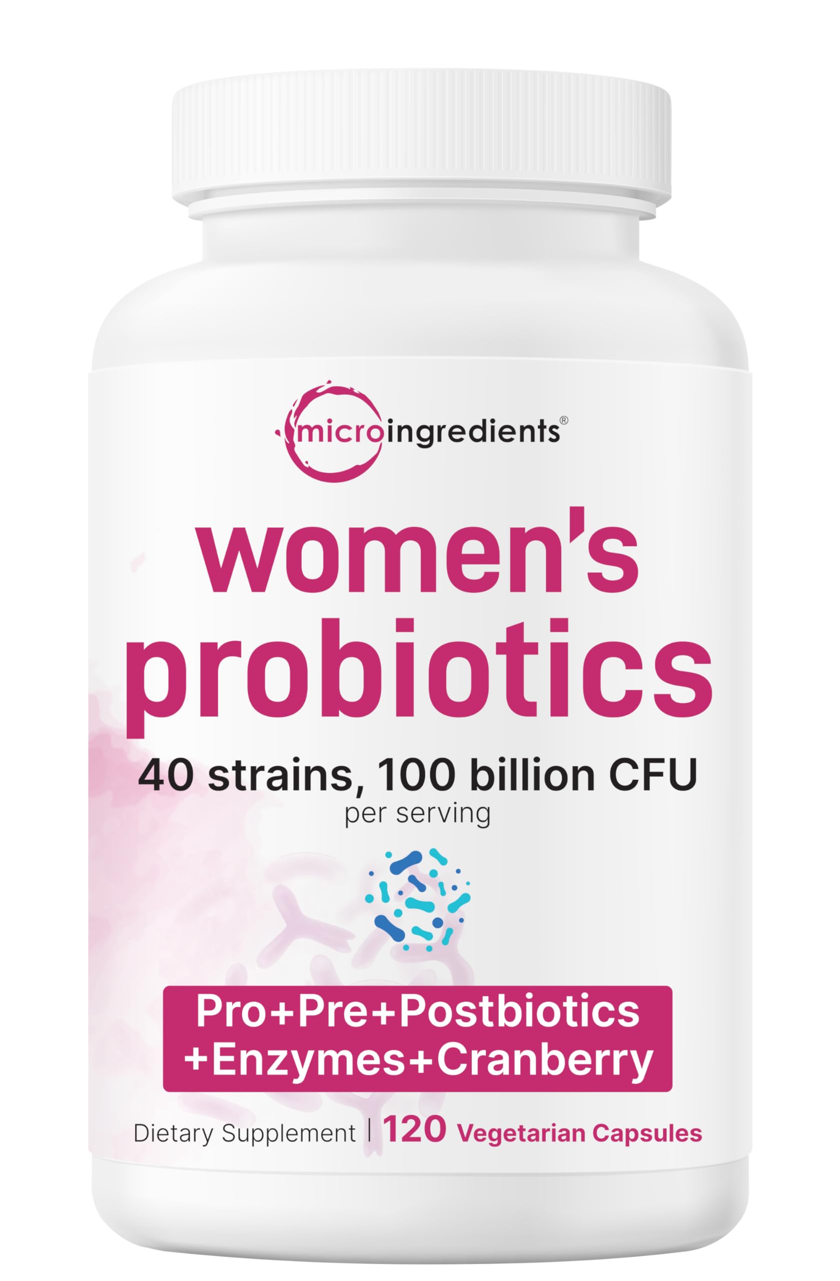 Micro Ingredients Probiotics: botella, soporte digestivo diario para mujeres