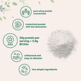Micro Ingredients proteina whey concentrada instantánea, contiene 5,8 g de BCAA por porción