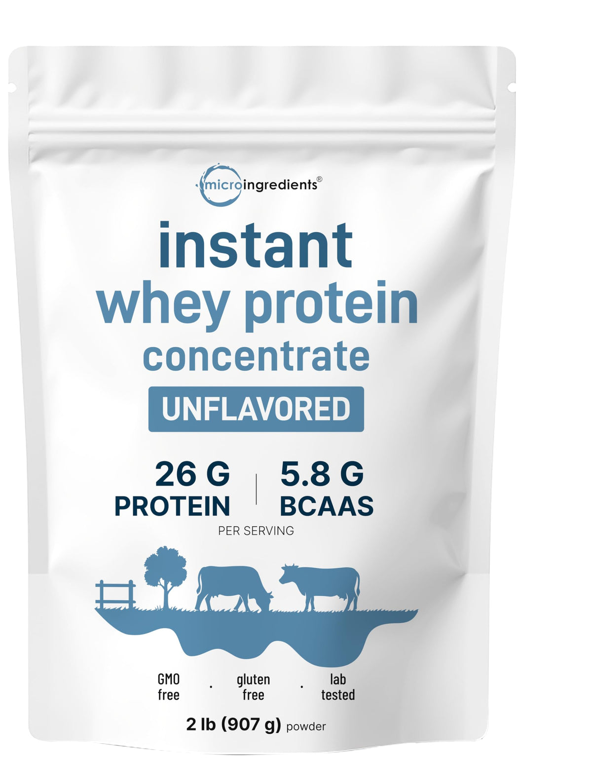 Micro Ingredients proteina whey concentrada instantánea, empaque de 2 libras para consumo diario